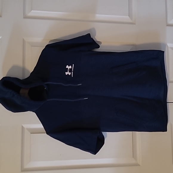 Under Armour Navy Short Sleeve Hoodie - Picture 2 of 5